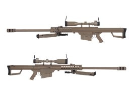 Airsoft francotirador M82 A1 Barrett acción de resorte + alcance, metal completo - TAN [Snow Wolf]