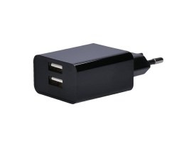 USB nabíjací adaptér, 2x USB-A, 3100mA - čierny [Solight]