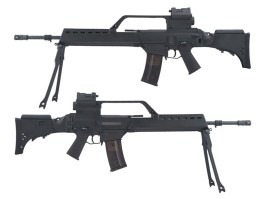 Rifle de airsoft SA-G13V EBB réplica con visor, punto rojo y bípode , negro [Specna Arms]