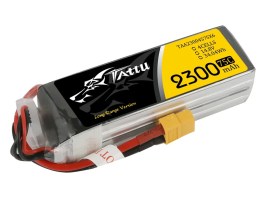 Batería Li-Po de 14,8 V, 2300 mAh, 75C, 105 x 35 x 29 mm - XT60 [Tattu]