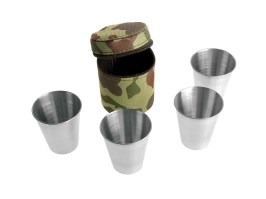 Vasos de chupito de acero inoxidable 0,07 l, 4 unidades - camuflaje [TifanTEX]