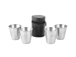 Vasos de chupito de acero inoxidable 0,07 l, 4 uds [TifanTEX]