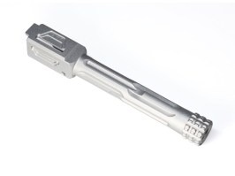 CNC Cañón exterior fijo para Umarex/VFC G 17 Gen.5, rosca -14mm - Plata [TTI AIRSOFT]