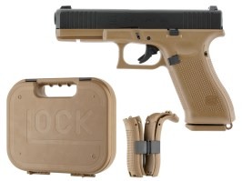 Pistola de airsoft Glock 17 Gen.5 French Edition, corredera metálica, Gas blowback - Coyote [UMAREX]