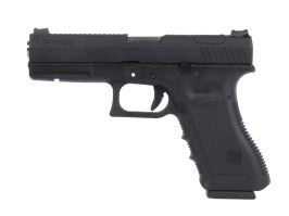 Pistola airsoft GP1799A - GBB, corredera metálica plateada, armazón negro [WE]