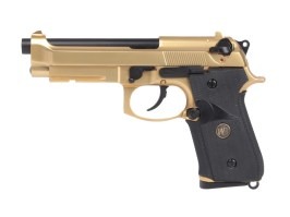 Pistola airsoft M9 A1, fullmetal, blowback - Oro [WE]