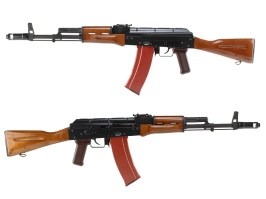 Rifle de airsoft AK 74 GBB - full metal, blowback - madera real [WE]