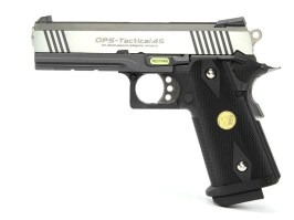 Pistola de airsoft Hi Capa 4.3 OPS Special Edition - GBB, full metal, plata [WE]