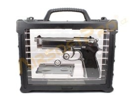 Pistola de airsoft M92 Gen2, níquel, fullmetal, AUTO blowback, LED BOX [WE]