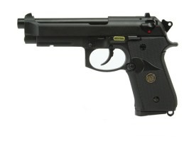 Pistola airsoft M9 A1, negra, fullmetal, blowback [WE]