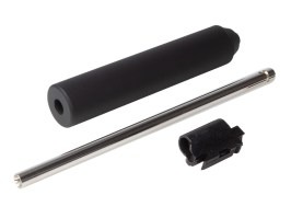 Silenciador de metal con el cañón extendido 6,03x185mm y cámara para WE P99 God of War [WE]