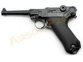 Pistola de airsoft P08 Full Metal CO2 - versión de 4 pulgadas, blowback [KWC]