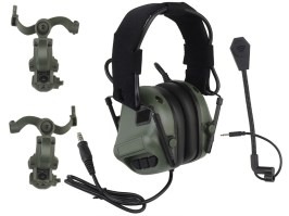 Auriculares tácticos para casco y diadema HD-20 Gen. 5 - Oliva [WoSport]